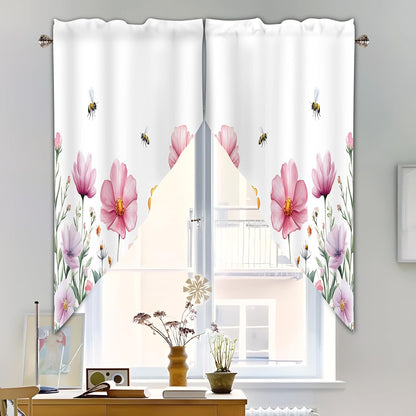 Spring Wildflowers Swag Valances for Windows 1 Pair, 28x36 in