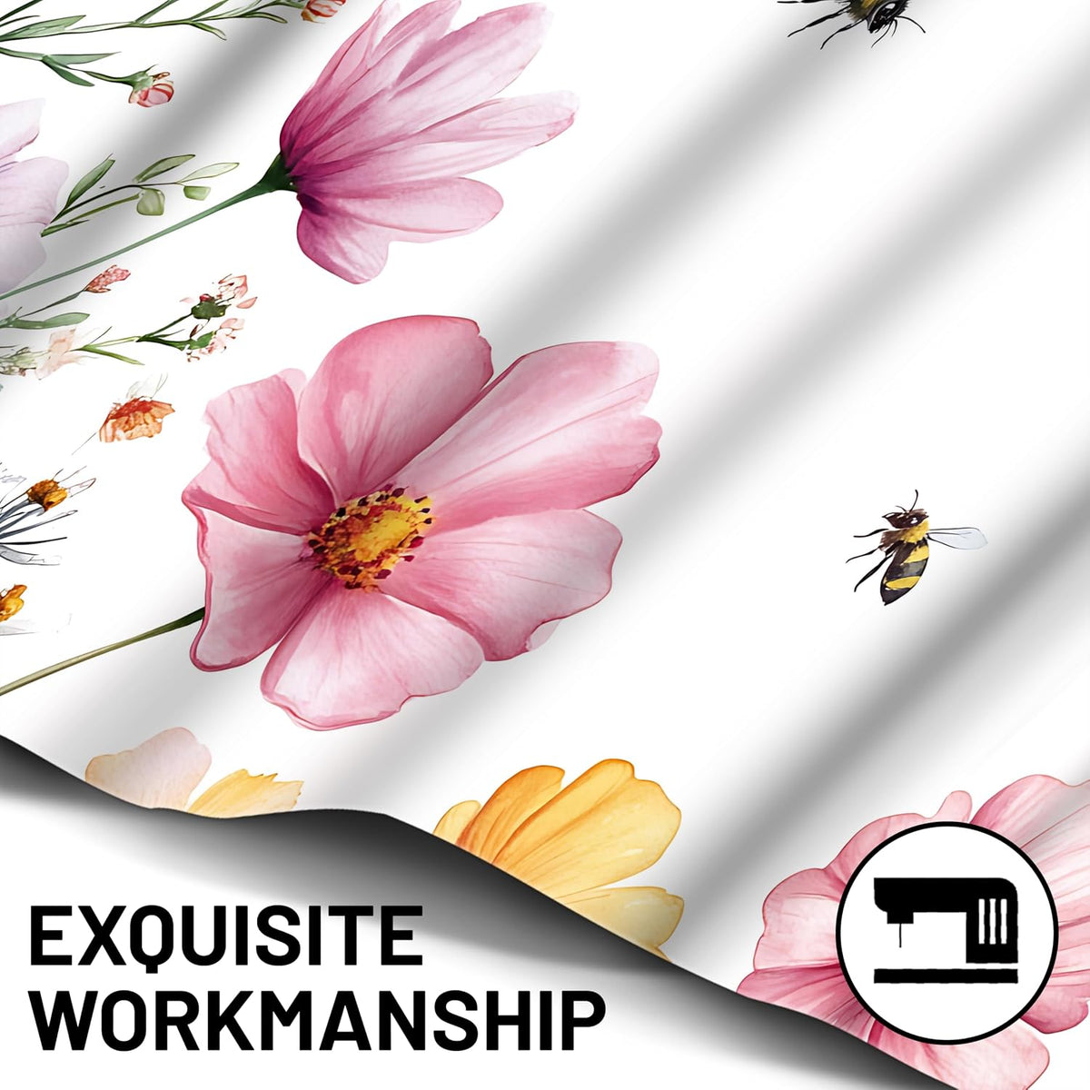 Spring Wildflowers Swag Valances for Windows 1 Pair, 28x36 in
