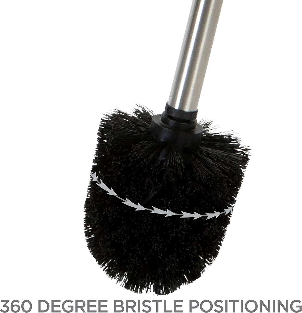 Toilet Brush and Holder | Self Closing Lid | 360 Degree Brush Head | Bathroom Cleaning | Compact Size | Storage and Organization | Terrazzo grey with pink speckles