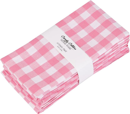 Towels Pink Classic Dish Towels Dishcloths Set Rags|Gingham Checks Pantry Drying Hand Towels Reusable Cotton 18x28 Inch Towel Spring Decorative Set of 6