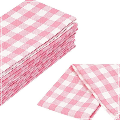 Towels Pink Classic Dish Towels Dishcloths Set Rags|Gingham Checks Pantry Drying Hand Towels Reusable Cotton 18x28 Inch Towel Spring Decorative Set of 6