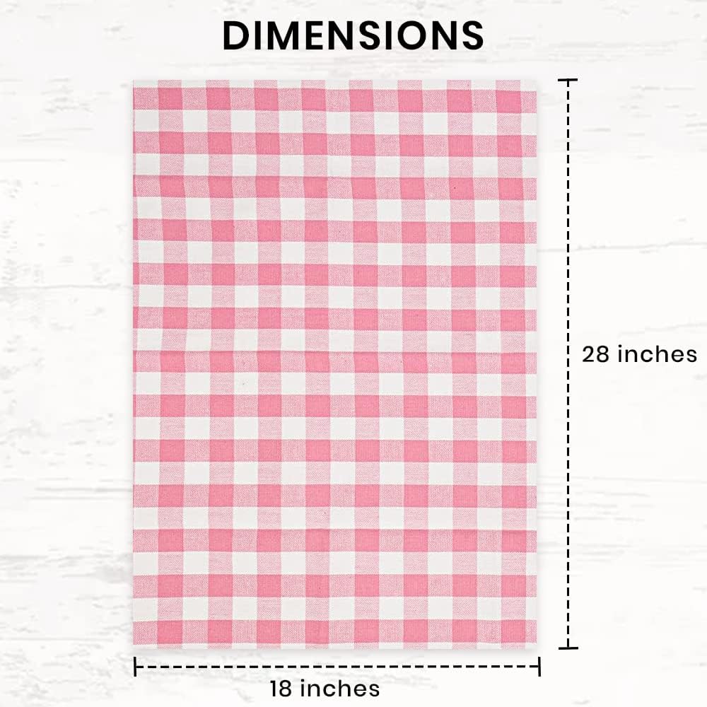 Towels Pink Classic Dish Towels Dishcloths Set Rags|Gingham Checks Pantry Drying Hand Towels Reusable Cotton 18x28 Inch Towel Spring Decorative Set of 6