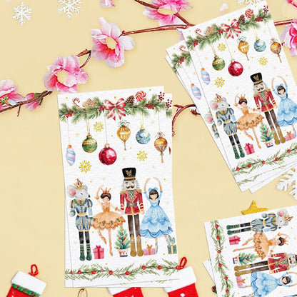 100 Pcs Nutcracker Christmas Guest Napkins, Pink Disposable 2-Ply Paper Napkin Holiday Dinner Bathroom Table Decor, Elegant Christmas Hand Towels for Baby Shower Family Gathering Party Supplies