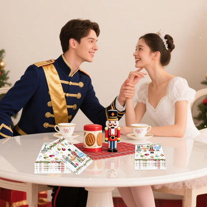 100 Pcs Nutcracker Christmas Guest Napkins, Pink Disposable 2-Ply Paper Napkin Holiday Dinner Bathroom Table Decor, Elegant Christmas Hand Towels for Baby Shower Family Gathering Party Supplies
