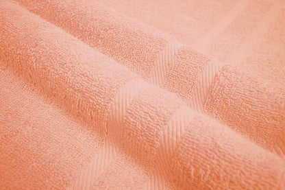 6 Pack Small Bath Towel Set - 100% Cotton 23x46 Shower Towels in 450 GSM. Lightweight & Absorbent Quick Dry Gym Towel for Showering, Pet Drying, Spas & Salons. Terry Ringspun Towels (Peach)