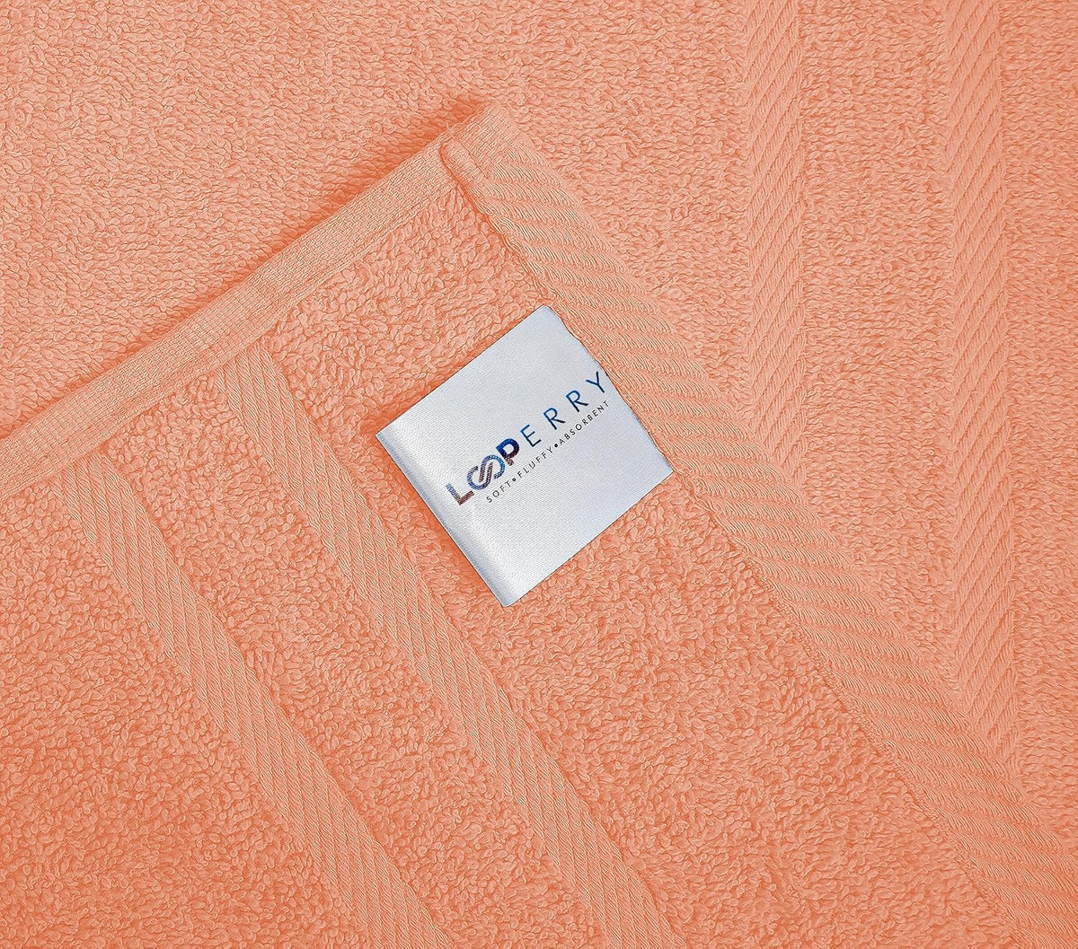 6 Pack Small Bath Towel Set - 100% Cotton 23x46 Shower Towels in 450 GSM. Lightweight & Absorbent Quick Dry Gym Towel for Showering, Pet Drying, Spas & Salons. Terry Ringspun Towels (Peach)
