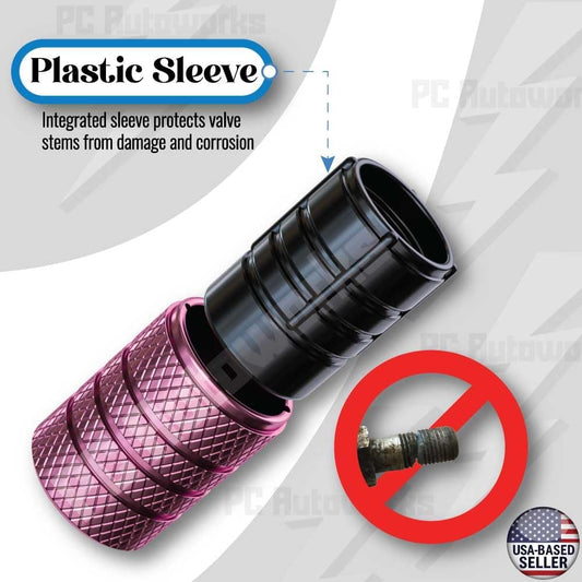 Aluminum Tire Valve Stem Caps – Anti-Rust, Premium Anodized Aluminum, Corrosion-Resistant, Easy Install, Universal Fit for Car, Truck, Bike, SUV – 1 Pack/Set of 4 (Rose Pink)