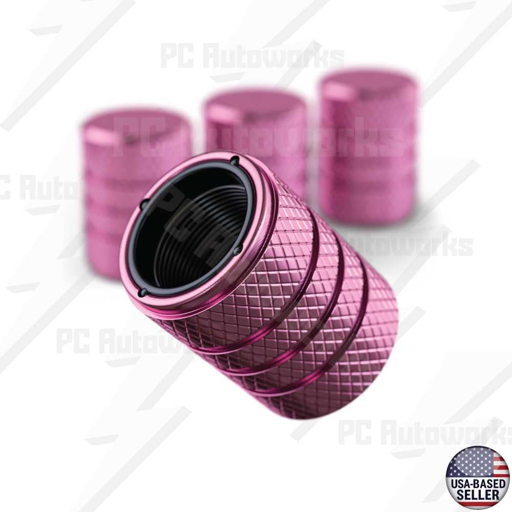 Aluminum Tire Valve Stem Caps – Anti-Rust, Premium Anodized Aluminum, Corrosion-Resistant, Easy Install, Universal Fit for Car, Truck, Bike, SUV – 1 Pack/Set of 4 (Rose Pink)