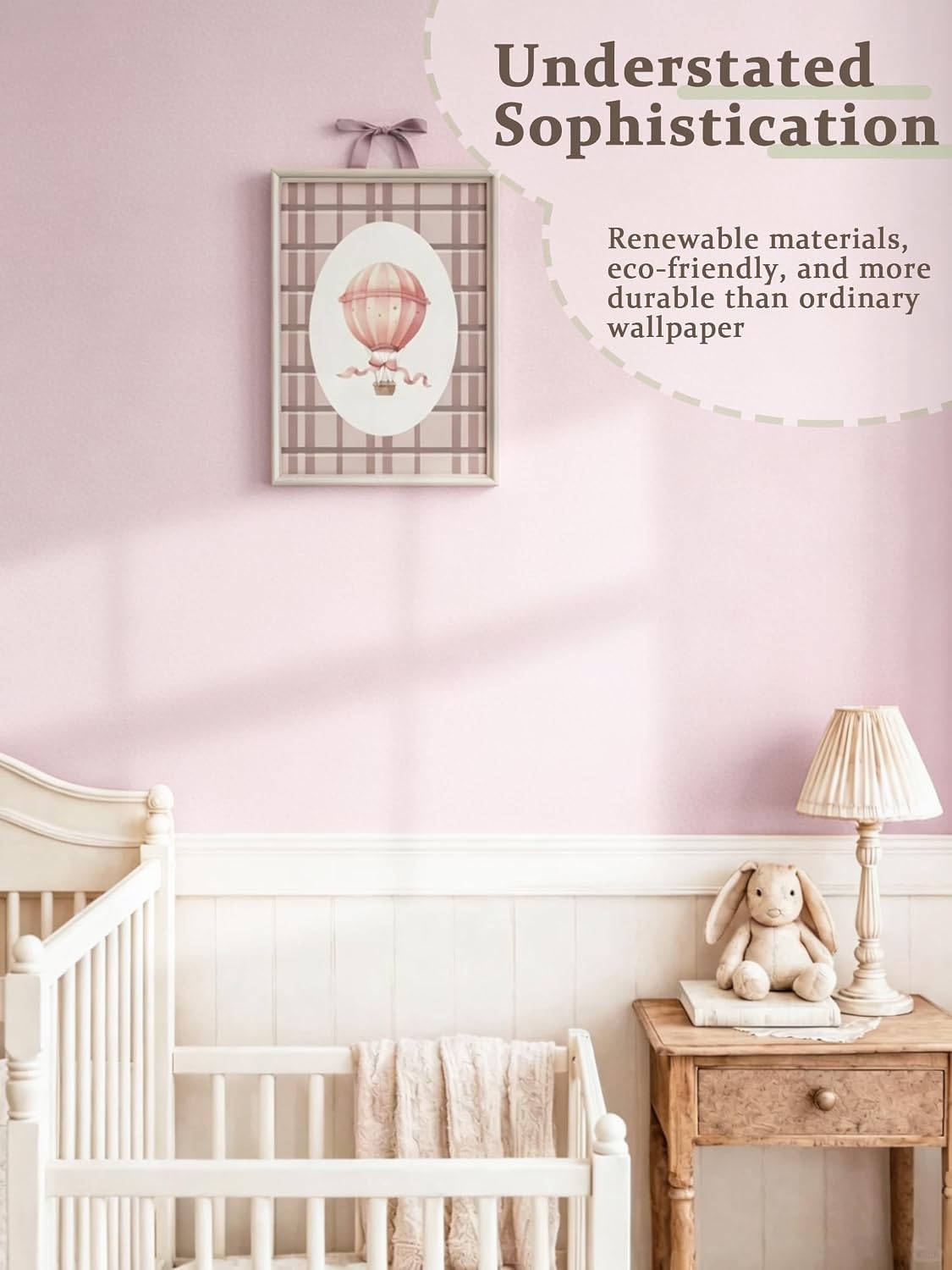 Solid Light Pink Wallpaper Matte Textured Peel and Stick Wallpaper 118"X15.7" Modern Self Adhesive Removable Wall Paper Waterproof Contact Paper for Living Room Bedroom Decor