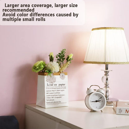 Solid Light Pink Wallpaper Matte Textured Peel and Stick Wallpaper 118"X15.7" Modern Self Adhesive Removable Wall Paper Waterproof Contact Paper for Living Room Bedroom Decor