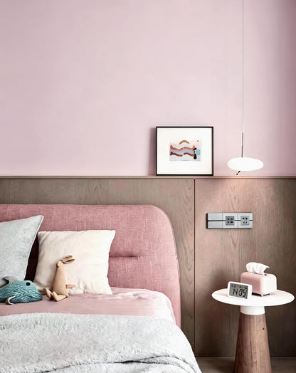 Solid Light Pink Wallpaper Matte Textured Peel and Stick Wallpaper 118"X15.7" Modern Self Adhesive Removable Wall Paper Waterproof Contact Paper for Living Room Bedroom Decor