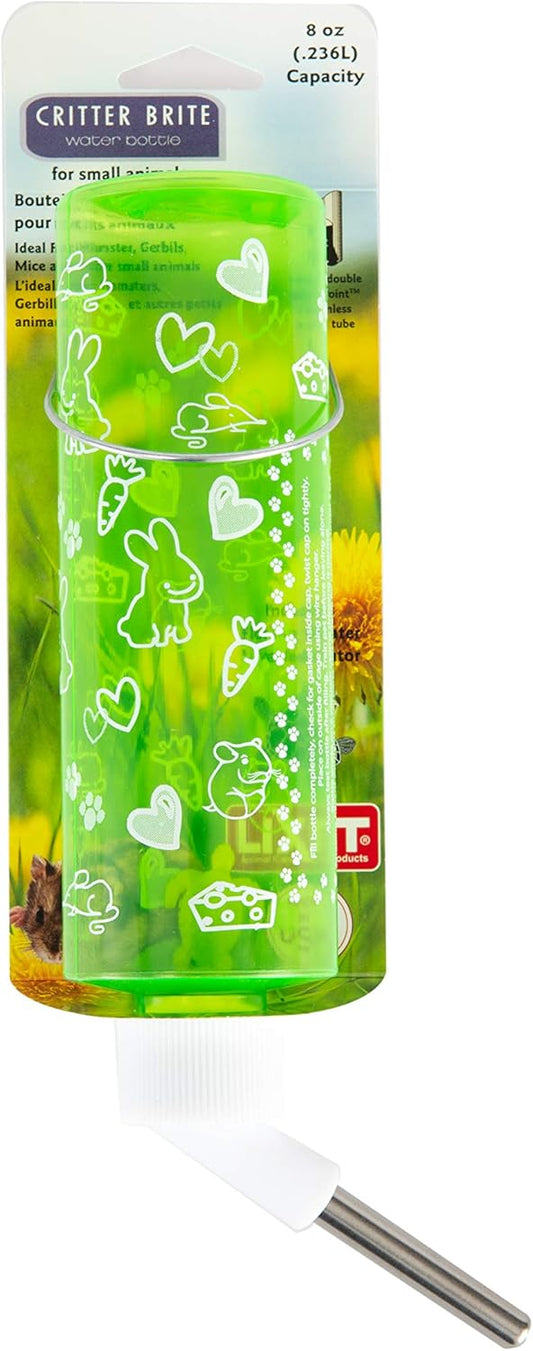 Lixit® Critter Bright Water Bottles for Hamsters, Rabbits, Chinchillas, Ferrets, Guinea Pigs and Other Small Animals - Made in USA (Blue (Pack of 1), 8 Ounce)