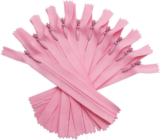 10PCS 18 Inch Invisible Zippers for Sewing Dresses Skirts Pink