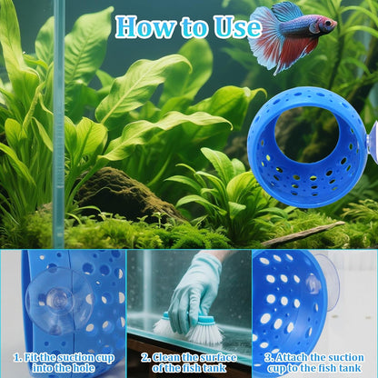 2 Pack Betta Tunnel, Betta Fish Tank Accessories with Suction Cup, Hollow Design for Easy Cleaning, Betta Hammock Provides a Safe Hiding Provides Betta Fish, Guppiesand Shrimp
