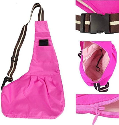 Pet Dog Puppy Cat Carrier Bag Oxford Cloth Sling Dog Doggy Cat Carrier Single Shoulder Bag-Medium,Pink