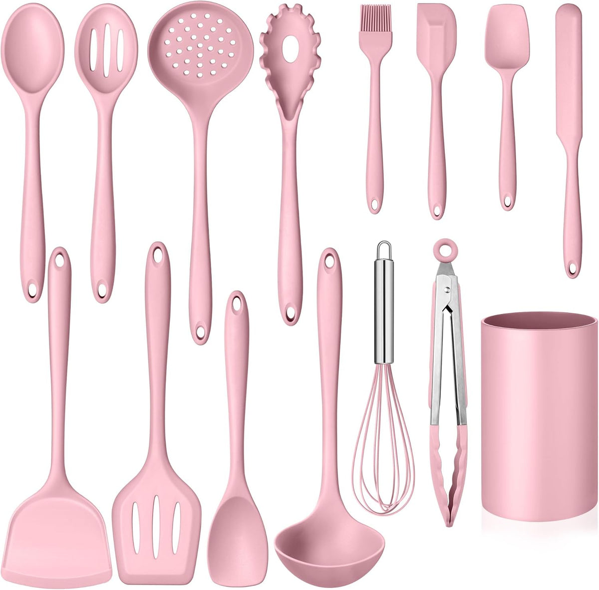 15-Piece Kitchen Utensil Set, Silicone Cooking Utensils Spatula Set