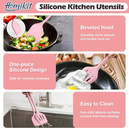 15-Piece Kitchen Utensil Set, Silicone Cooking Utensils Spatula Set