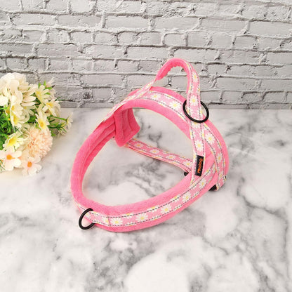 No Pull Dog Harness for Small Medium Dogs, Floral Print, Pink, S