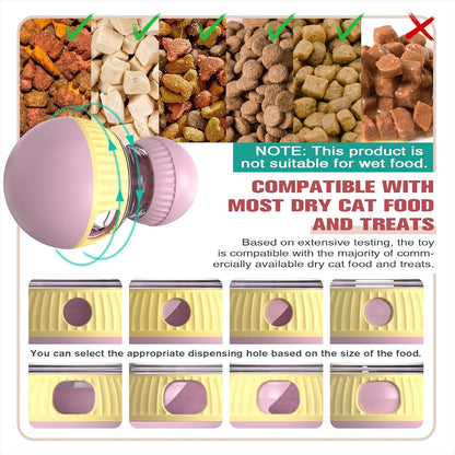 TLKNG Cat Treat Dispensing Toy Kitten Puzzle Feeder & Food Dispenser Ball - Kitty Enrichment Toys for Indoor Cats Kitty Stimulating Tous