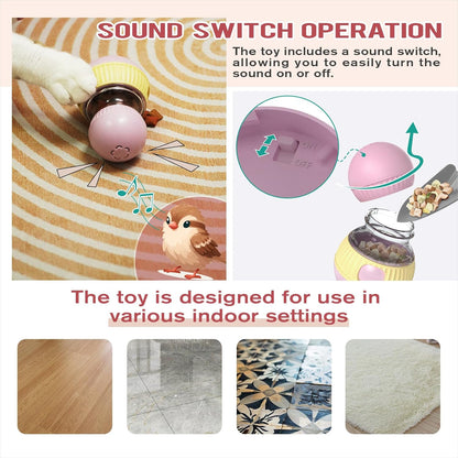 TLKNG Cat Treat Dispensing Toy Kitten Puzzle Feeder & Food Dispenser Ball - Kitty Enrichment Toys for Indoor Cats Kitty Stimulating Tous