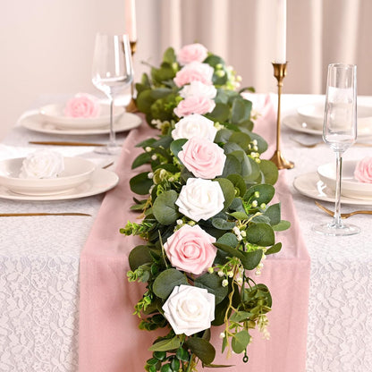 9 Pcs Foam Fake Roses with Stems, Artificial Flowers for Wedding