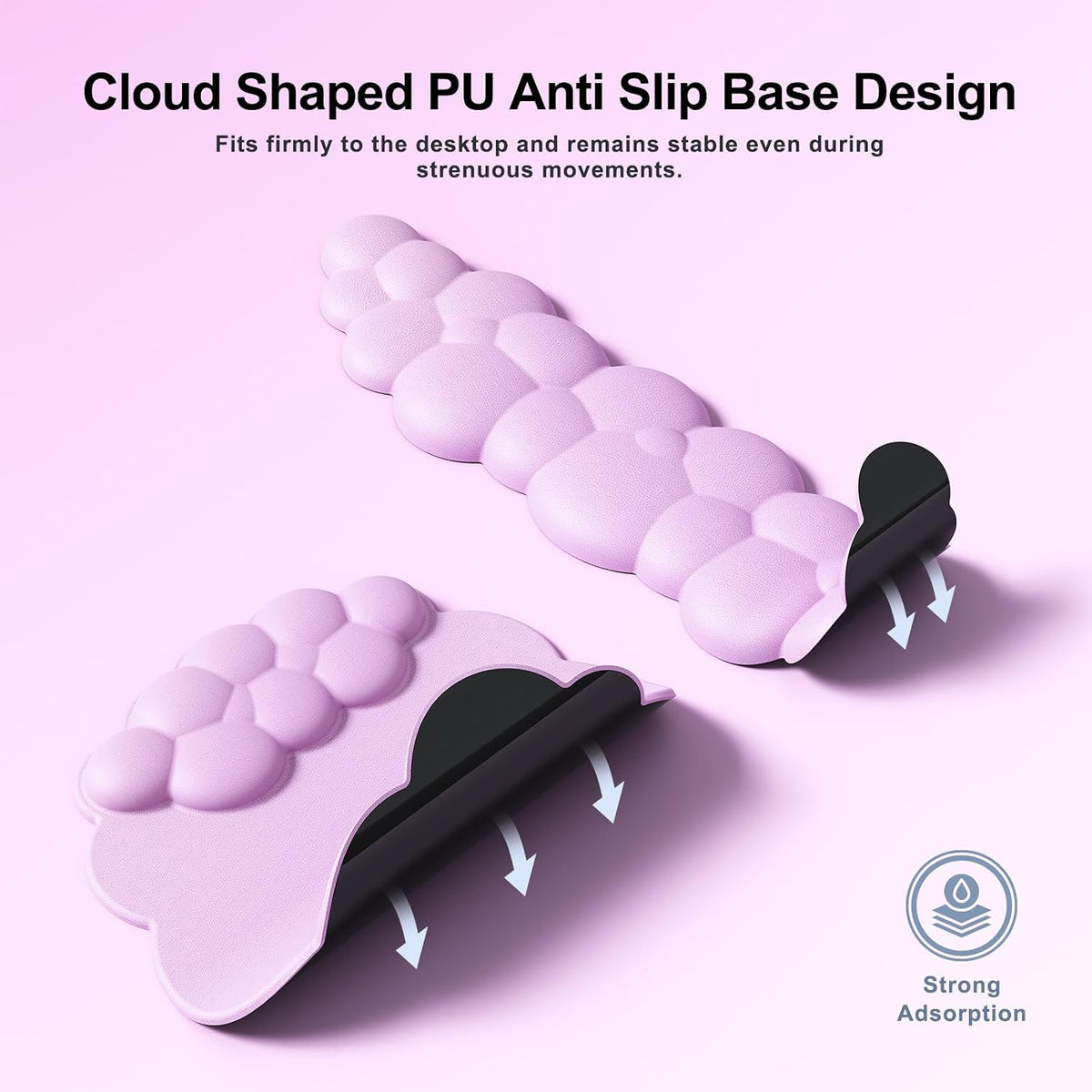 Cloud Mouse Pad with Wrist Rest, Cloud Keyboard Wrist Rest, Mouse Pad Wrist Support, Ergonomic Keyboard Mouse Wrist Support (Pink)
