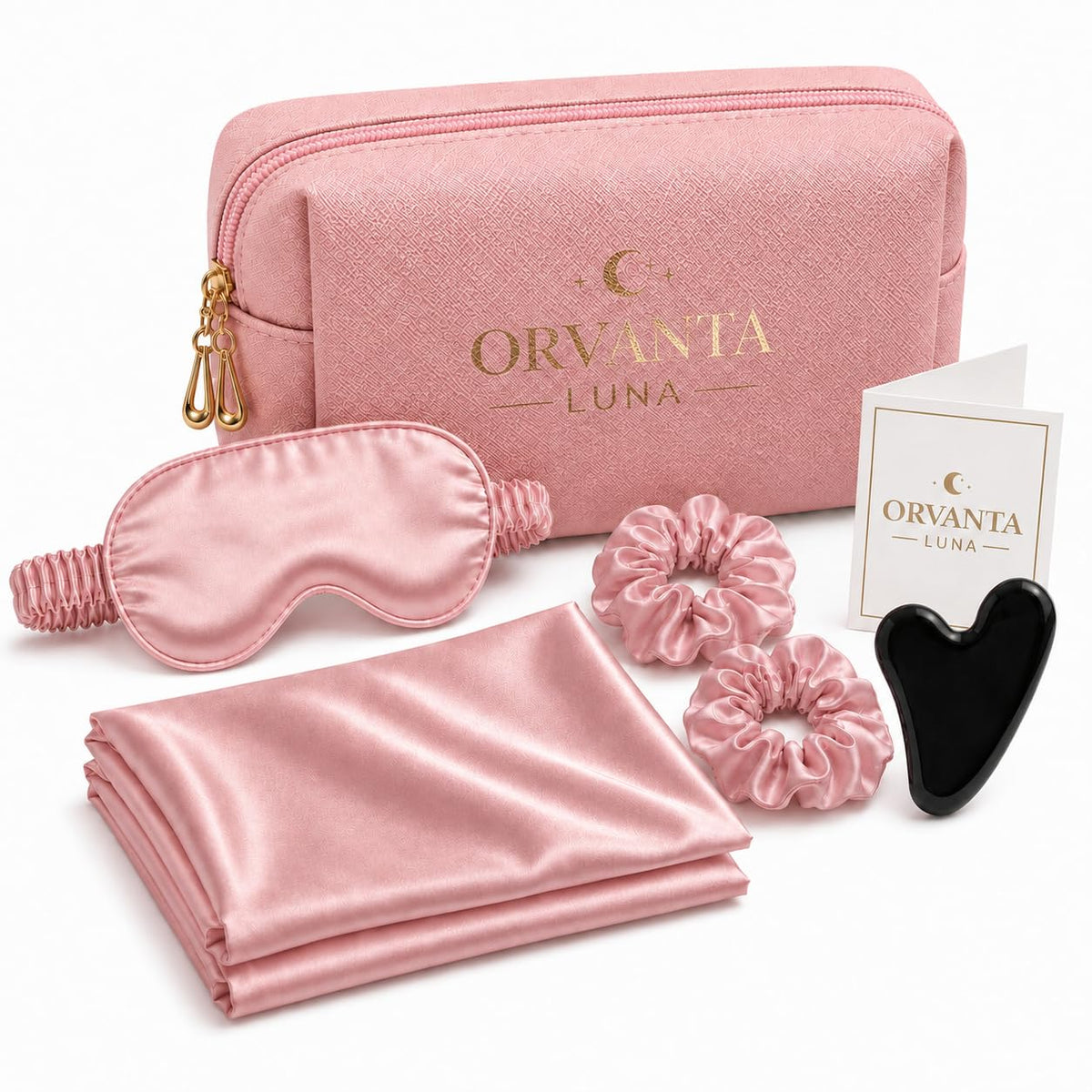 Luxury 6-Piece Satin Sleep Set and Self Care Gift Set for Women