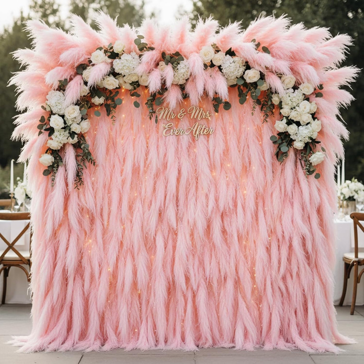 150 Pcs Pampas Grass Wedding Decor 21.65" Faux Pampas Grass Decor Bulk Boho Curly Stems Picks Ornaments for Vase Table Centerpiece Xmas Tree Topper Wedding Party Home(Pink)