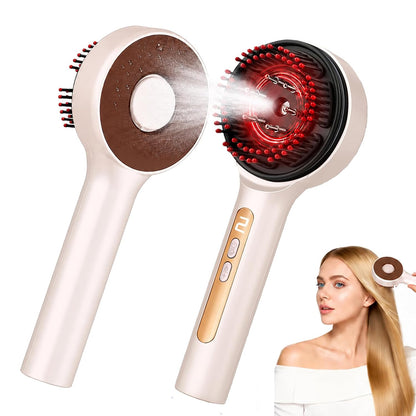 Scalp Massager, 3-in-1 Hair Oil Applicator with Nano Mist, IPX7 Waterproof Scalp Oil Applicator, Portable Head Massager Scalp Brush for Home & Travel (Pink)