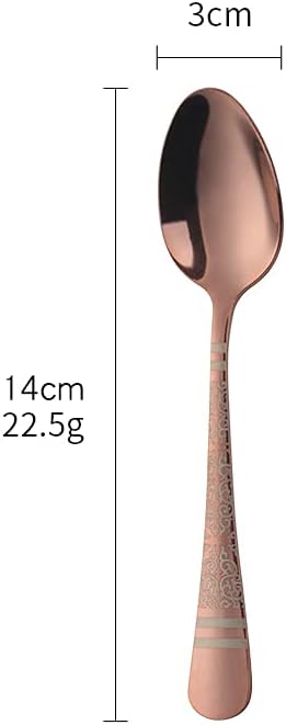 Espresso Spoons Set of 8,Cute Small Coffee Spoons, Stainless Steel Demitasse Spoons for Tea, Dessert Appetizer Mini Coffee Spoon Stainless Steel Teaspoons, 5.5-inch (Rose Gold)