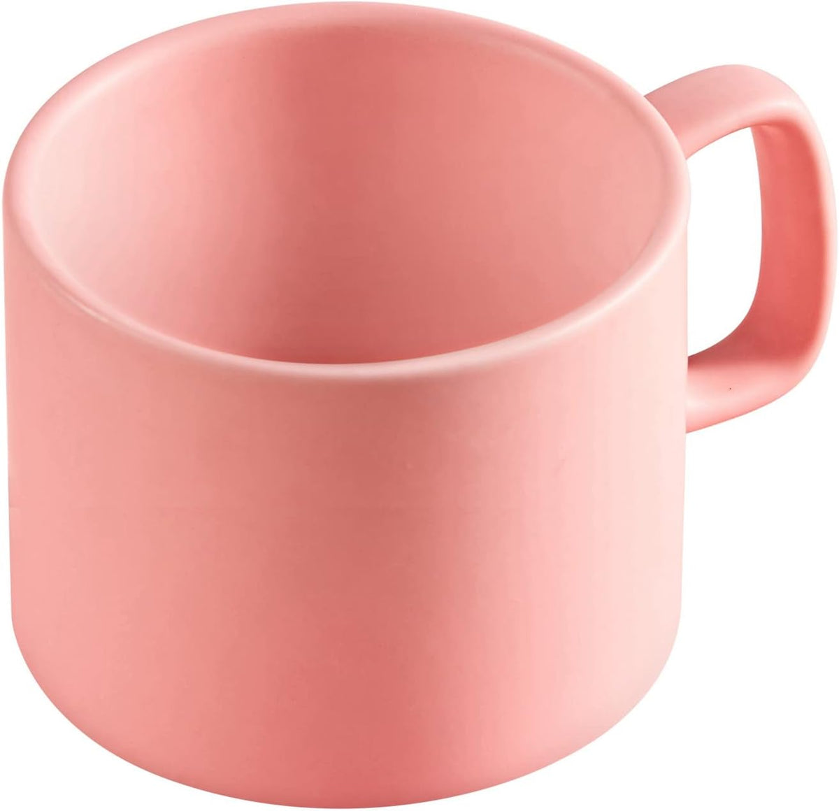Coffee Mug 11 oz Tea Cup with Flat-Bottom Warming Coffee Milk for Office and Home（Pink