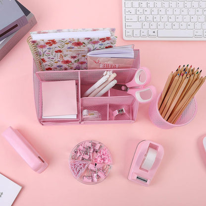 Pink Desk Accessories, Pink Office Supplies Set