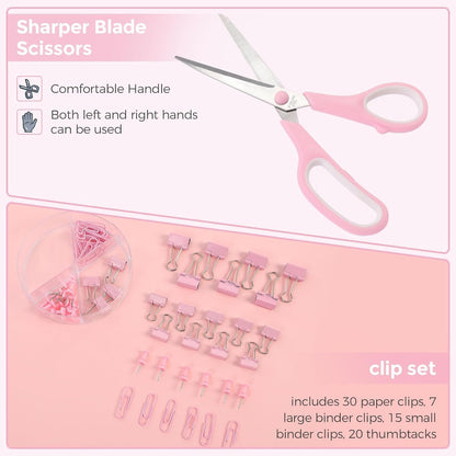 Pink Desk Accessories, Pink Office Supplies Set