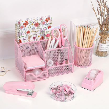 Pink Desk Accessories, Pink Office Supplies Set