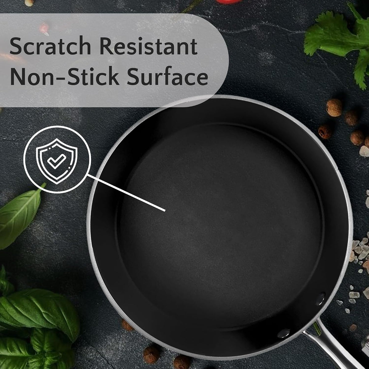Rose Gold Hammered Nonstick Frying Pan with Lid, 8 Inch – Diamond Granite Ceramic Coating, PTFE PFOA PFOS Free, Induction Compatible, Lightweight Egg & Omelet Pan
