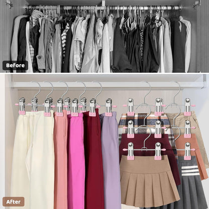 12 Pack Baby Hangers with Clips, 360°Rotatable Toddler Kids Pants Hangers