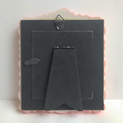3x3 Picture Frame Square Pink Frame. Resin Handmade Photo Frame. Glass Panel. Black Suede Cover.European Style Suitable for Wall or Desktop.