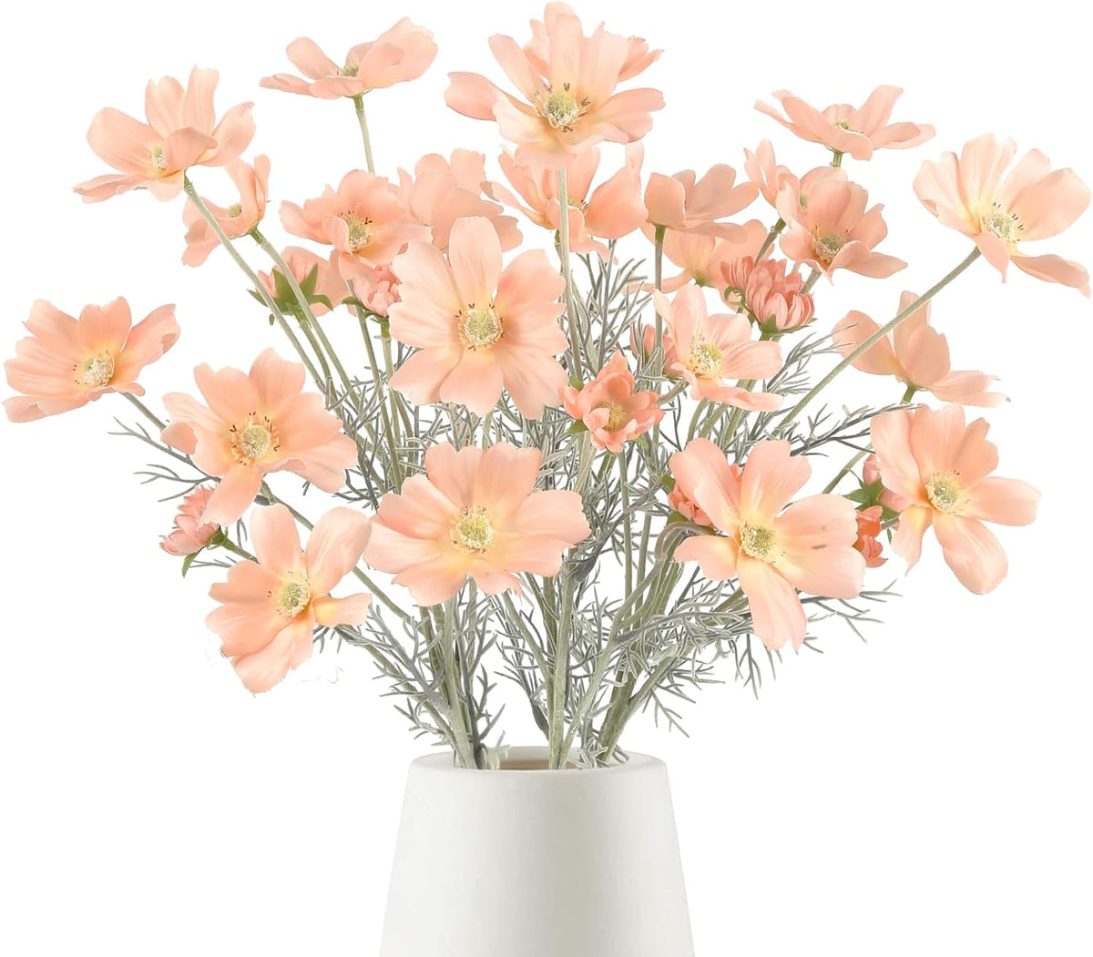 Cosmos Silk Flowers,6PCS Daisy Flowers Artificial 24'' Artificial Wildflower Fake Flowers with Stems for Wedding Party Kitchens Home Decoration(Peach Coral)