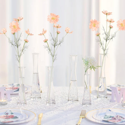 Cosmos Silk Flowers,6PCS Daisy Flowers Artificial 24'' Artificial Wildflower Fake Flowers with Stems for Wedding Party Kitchens Home Decoration(Peach Coral)