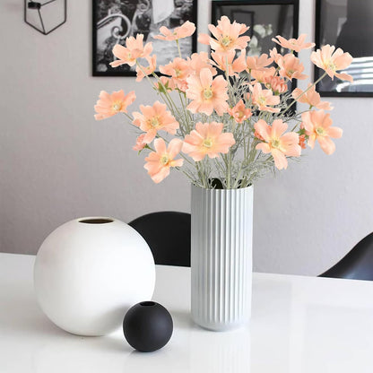 Cosmos Silk Flowers,6PCS Daisy Flowers Artificial 24'' Artificial Wildflower Fake Flowers with Stems for Wedding Party Kitchens Home Decoration(Peach Coral)