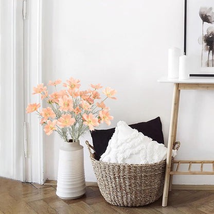 Cosmos Silk Flowers,6PCS Daisy Flowers Artificial 24'' Artificial Wildflower Fake Flowers with Stems for Wedding Party Kitchens Home Decoration(Peach Coral)