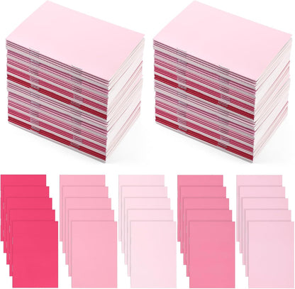50 Pcs Mini Notebooks Lined Paper Bulk, Pink