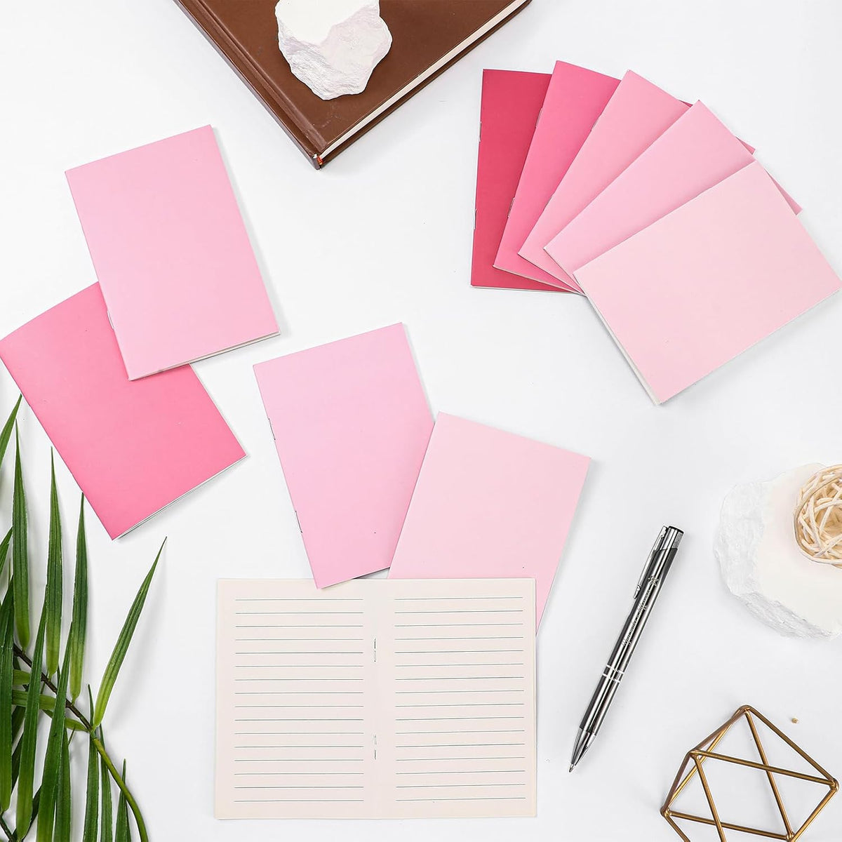 50 Pcs Mini Notebooks Lined Paper Bulk, Pink