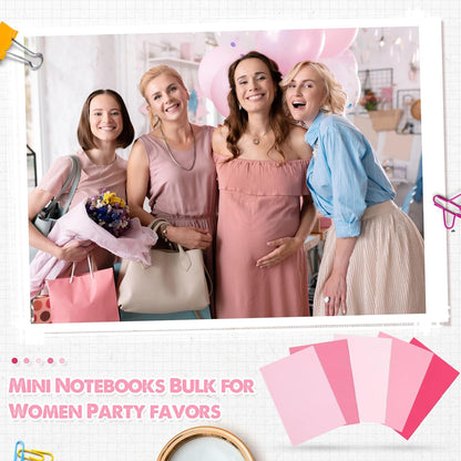 50 Pcs Mini Notebooks Lined Paper Bulk, Pink