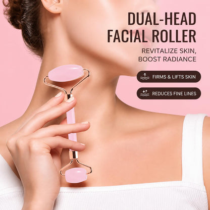 Spa Headbands for Washing Face or Facial & Wristband & Gua Sha & Jade Roller Facial Tools Set for Women, Puffy Makeup Washing, Mask, Skin Treatment, Gift (Pink 5Pcs)