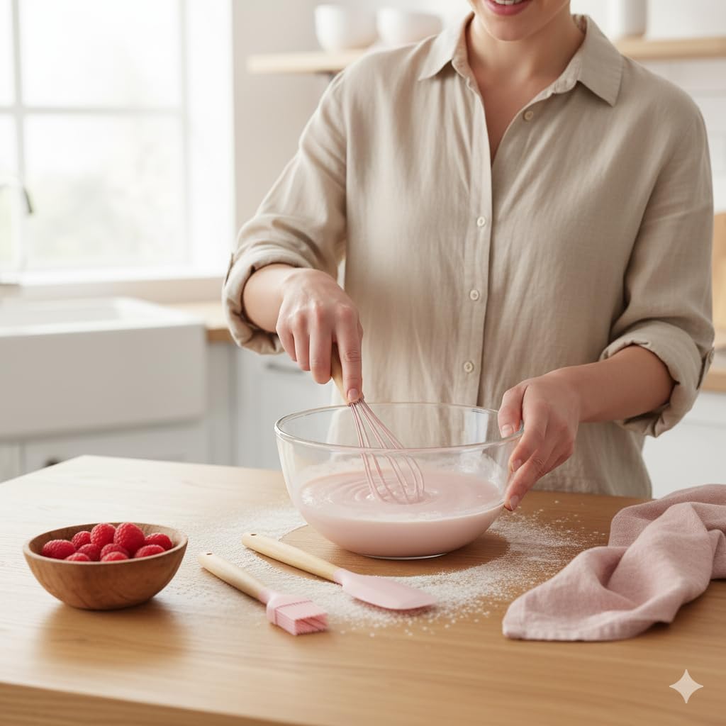 Silicone Cooking Utensils Kitchen Utensil Set - 446°F Heat Resistant Silicone Kitchen Utensils Set, Spatula,Turner Tongs, Spoon, Whisk,Kitchen Gadgets for Nonstick Cookware, BPA Free (Pink)