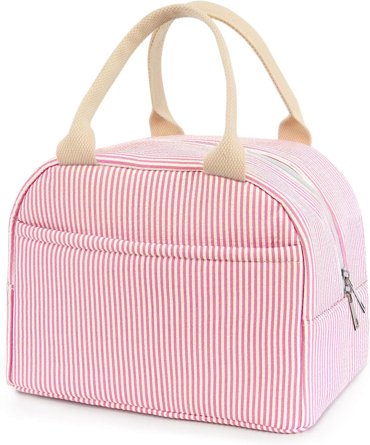 Lunch Bag For Women, Cooler Insulated Lunch Box Pink Stripe