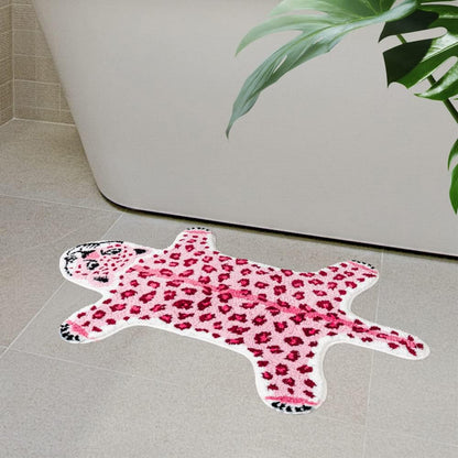 Pink Leopard Non-Slip Bath Mat 23.6x39.3in