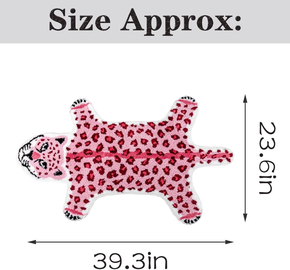 Pink Leopard Non-Slip Bath Mat 23.6x39.3in