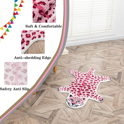 Pink Leopard Non-Slip Bath Mat 23.6x39.3in
